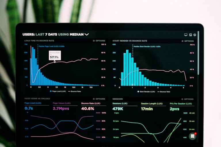 Analytics dashboard on laptop - corporate explainer editing demo